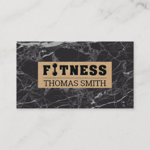 Fitness Schwarzer Marmor Brown Paper Visitenkarte