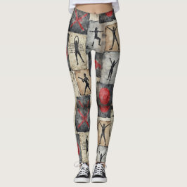 Fitness Silhouetten Nahtloses Muster Leggings