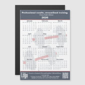 Fitness Slogan Grey White Red 2026 Calendar Magnet (Vorne/Hinten)