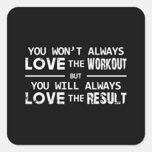 Fitness Sport Gym Übungen Auswendiglernen Geschenk Quadratischer Aufkleber