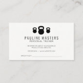 Fitness-Stärke-Training Personal Trainer Terminkarte (Rückseite)