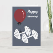 Fitness Studio Dumbbell & Balloon Happy Birthday Karte (Vorderseite)