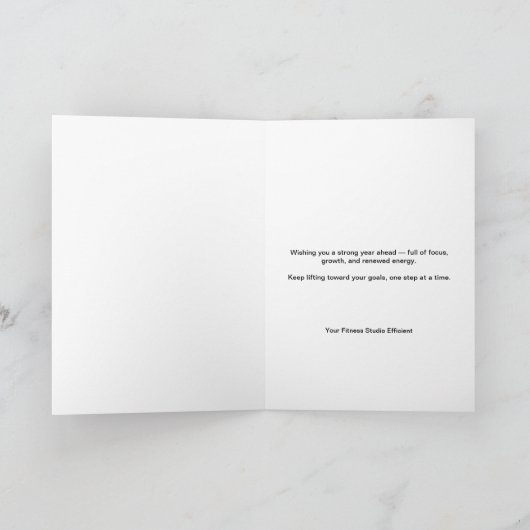 Fitness Studio Dumbbell & Balloon Happy Birthday Karte (Innenseite)