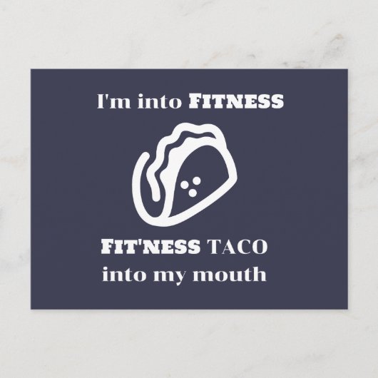 Fitness TACO Funny Sarcastic Novelty Graphic Gesch Postkarte (Vorderseite)