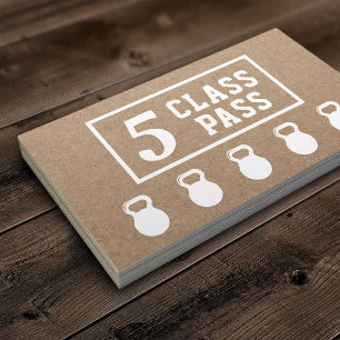 Fitness Trainer 5 Class Pass Rustic Kraft Loyalty Treuekarte