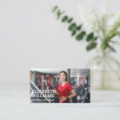 Fitness-Trainer auf Treadmills Visitenkarte (Stehend Vorderseite)