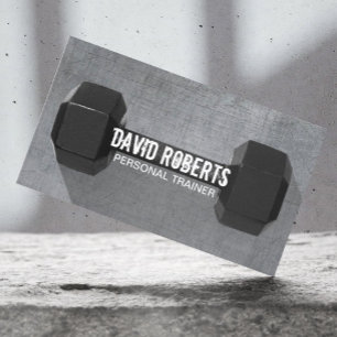 Fitness Trainer Beruflich Dumbell Cooles Metall Visitenkarte