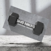 Fitness Trainer Beruflich Dumbell Cooles Metall Visitenkarte