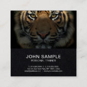 Fitness Trainer Beruflich Premium Black Square Quadratische Visitenkarte (Rückseite)