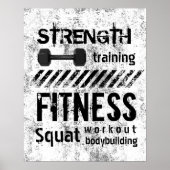 Fitness Trainer Bodybuilding Grunge Workout Poster (Vorne)