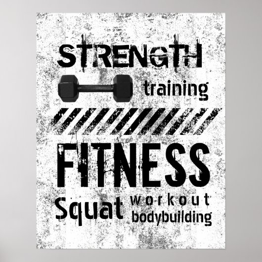 Fitness Trainer Bodybuilding Grunge Workout Poster (Vorne)