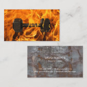 Fitness Trainer Burning Dumbell Feuerwehr Visitenkarte (Vorne/Hinten)