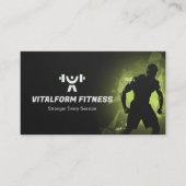 Fitness Trainer Business | Black Muscle Visitenkarte (Vorderseite)