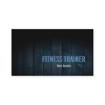 Fitness Trainer Business Card Dunkles Holz