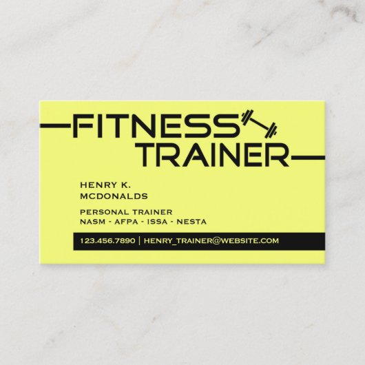 Fitness Trainer Business Card Visitenkarte (Vorderseite)