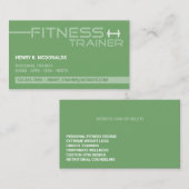 Fitness Trainer Business Card Visitenkarte (Vorne/Hinten)