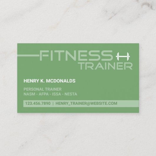 Fitness Trainer Business Card Visitenkarte (Vorderseite)