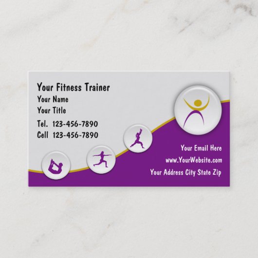 Fitness Trainer Business Cards Visitenkarte (Vorderseite)
