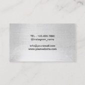 Fitness Trainer Einfache Dumbell Modernes Silber Visitenkarte (Rückseite)