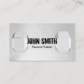 Fitness Trainer Einfache Dumbell Modernes Silber Visitenkarte (Vorderseite)