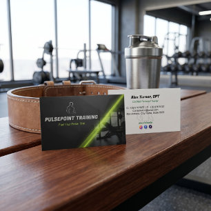 Fitness-Trainer-Geschäft Schwarz Silber Visitenkarte