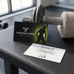 Fitness-Trainer-Geschäft Schwarzer Muskel Visitenkarte