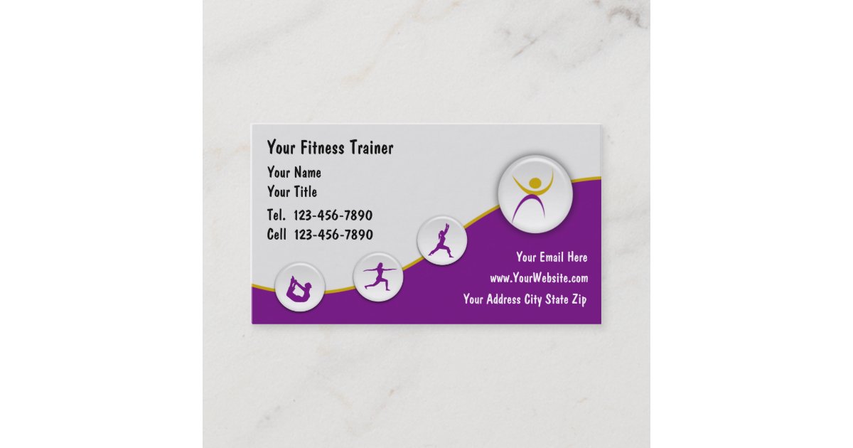 Fitness Trainer Geschäfts Karten Visitenkarte Zazzlede 9450