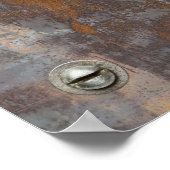 Fitness Trainer "Glauben" Rusty Metal Motivierend Poster (Ecke)