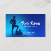 Fitness Trainer Gym Coach Modernes Blau Visitenkarte (Vorderseite)