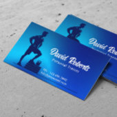Fitness Trainer Gym Coach Modernes Blau Visitenkarte