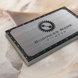 Fitness Trainer Industrial Metal Gerahmte Imitat S Visitenkarte