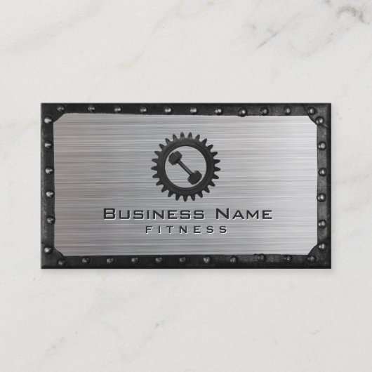 Fitness Trainer Industriemetall Gerahmte Imitat St Visitenkarte (Vorderseite)