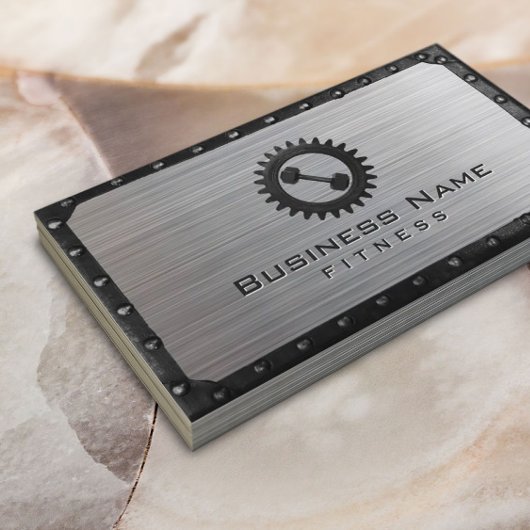 Fitness Trainer Industriemetall Gerahmte Imitat St Visitenkarte
