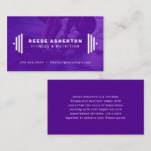 Fitness Trainer lila Visitenkarte mit Foto (Vorne/Hinten)