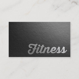 Fitness Trainer Minimaler Schwarzer Silber Embosse Visitenkarte