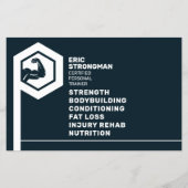 Fitness Trainer minimalistisch männlich Flyer (Hinten)