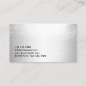 Fitness Trainer Moderne Streifen Imitate Silber Visitenkarte (Rückseite)
