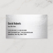 Fitness Trainer Modernes Silver Monogram Visitenkarte (Rückseite)