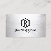 Fitness Trainer Modernes Silver Monogram Visitenkarte (Vorderseite)