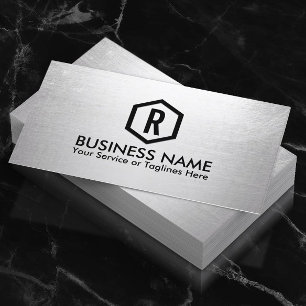 Fitness Trainer Modernes Silver Monogram Visitenkarte