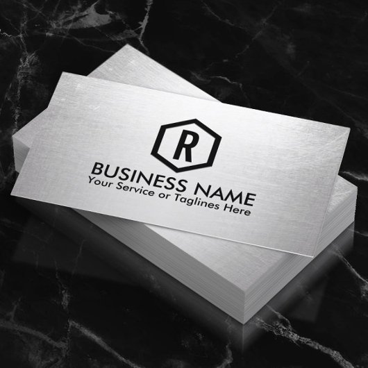 Fitness Trainer Modernes Silver Monogram Visitenkarte