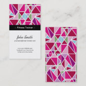Fitness Trainer Rosa Abstrakte Geometrie Visitenkarte (Vorne/Hinten)