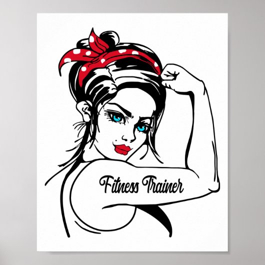 Fitness Trainer Rosie The Riveter Button Up Poster (Vorne)