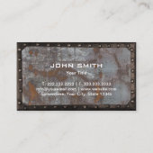 Fitness Trainer Rusty Grunge Metal Beruflich Visitenkarte (Rückseite)