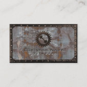 Fitness Trainer Rusty Grunge Metal Beruflich Visitenkarte (Vorderseite)