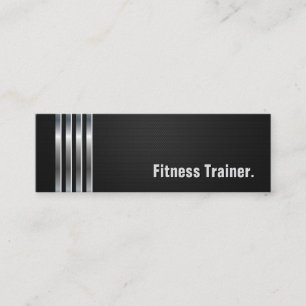 Fitness Trainer - Schwarze Silberstreifen Mini Visitenkarte