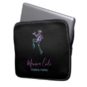 Fitness Trainer Silhouette schwarz Laptopschutzhülle (Vorderseite Links)