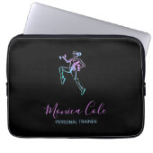 Fitness Trainer Silhouette schwarz Laptopschutzhülle (Vorderseite)