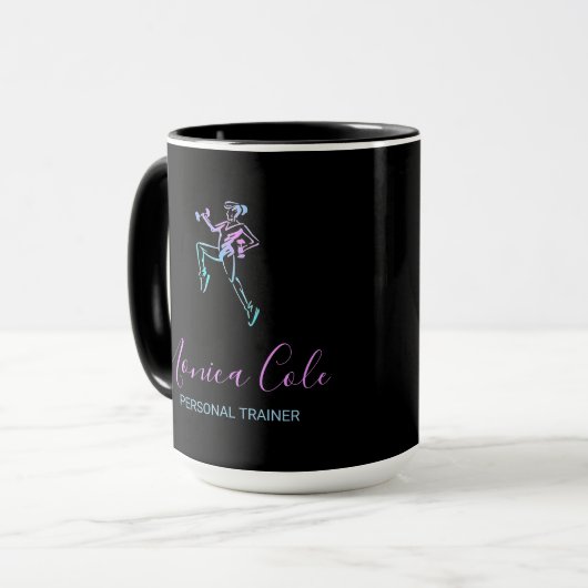 Fitness Trainer Silhouette schwarz Tasse (Vorderseite Links)