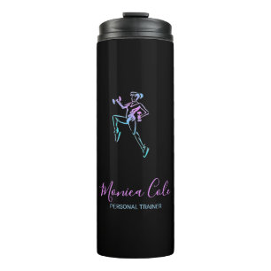 Fitness Trainer Silhouette schwarz Thermosbecher